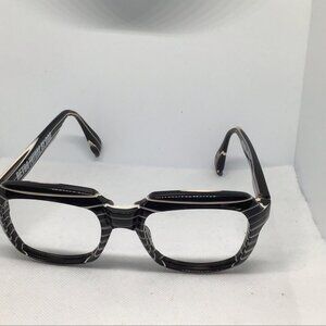 Retro Future by 900 RF014 Eyeglasses Frames Only 53-20-150 Black/white Acetate